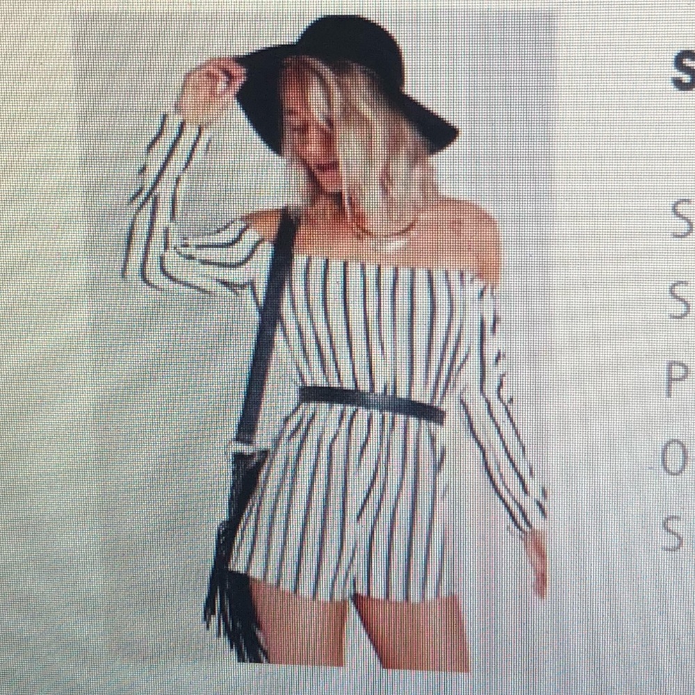 Striped Bardot Playsuit